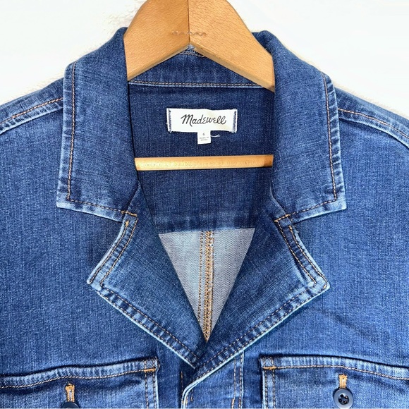 Madewell Denim Jumpsuit Womens Romper Straight Long Sleeve Stanwick Wash M Jean - Picture 9 of 15